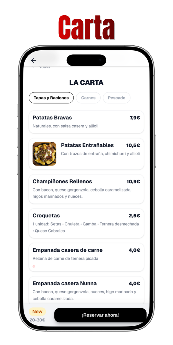 Carta i menú del dia